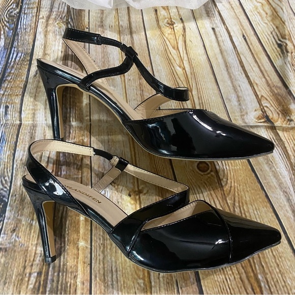 NEW Loslandifen Black Patent Leather 3 1/2” Stiletto Heels - Picture 3 of 7